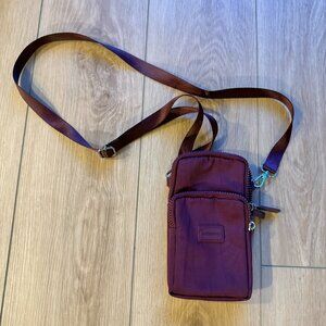 Dark Purple Small Crossbody Bag - Cell Phone Wallet Purse Travel Bag